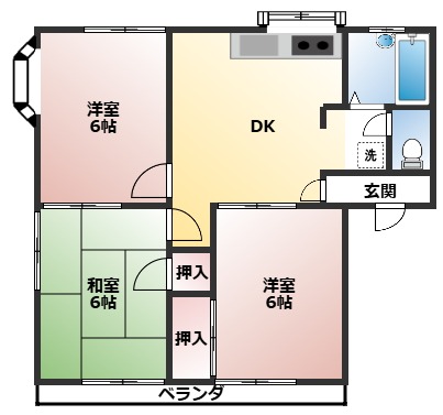 サンフラワーハイツB棟202号室の画像