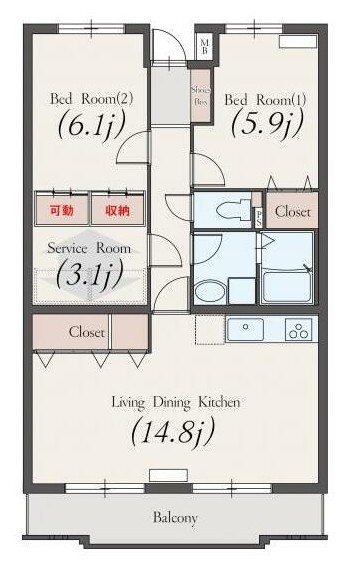 エクセラン湘南　404号室の画像